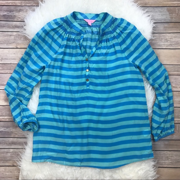 Lilly Pulitzer Tops - Lilly Pulitzer Striped Elsa Silk Top