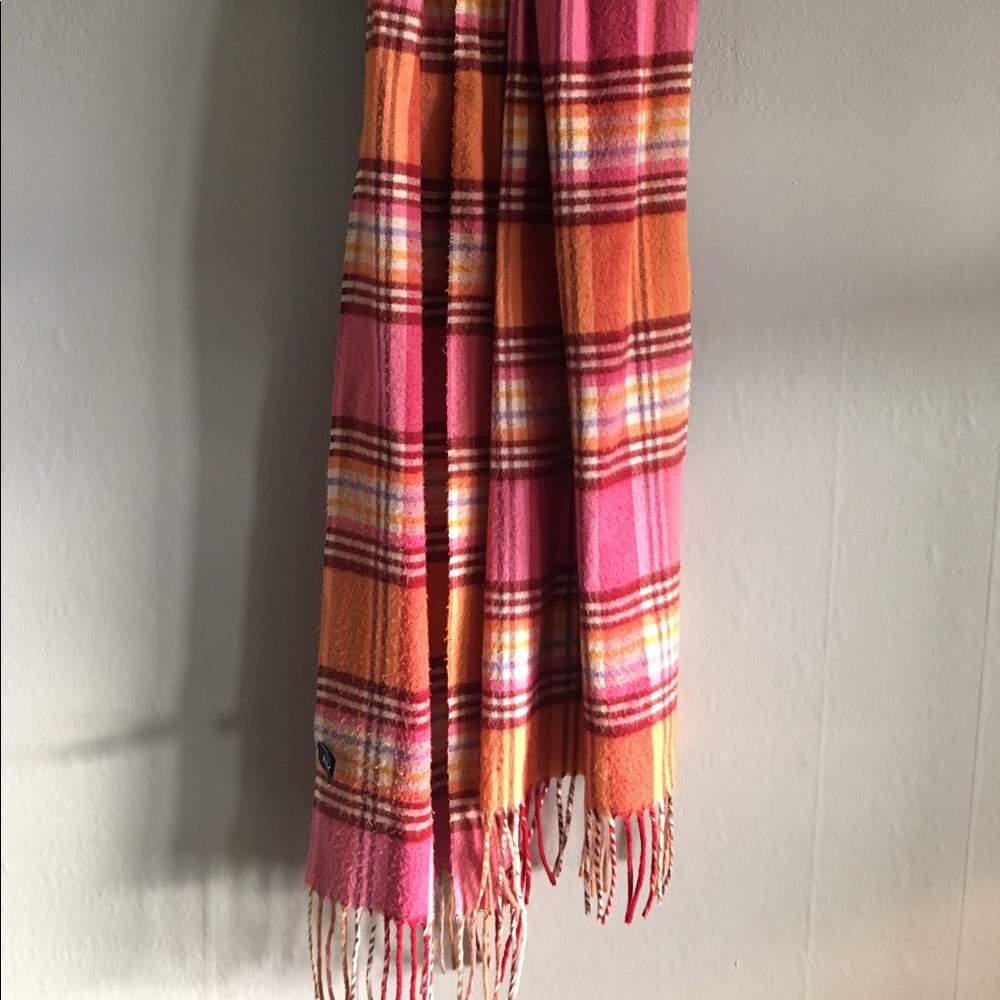Warm wool plaid scarf
