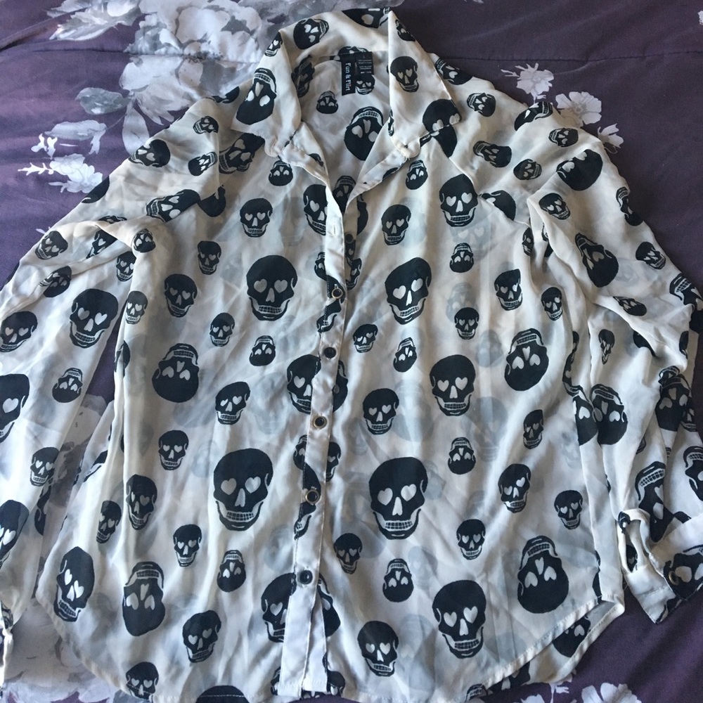 Heart Skulls long sleeve shirt
