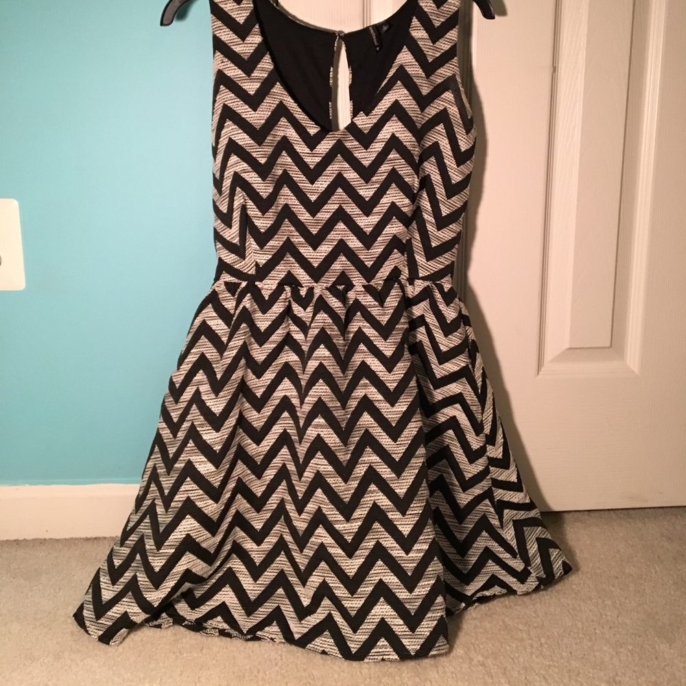 Black and Grey Chevron Dress