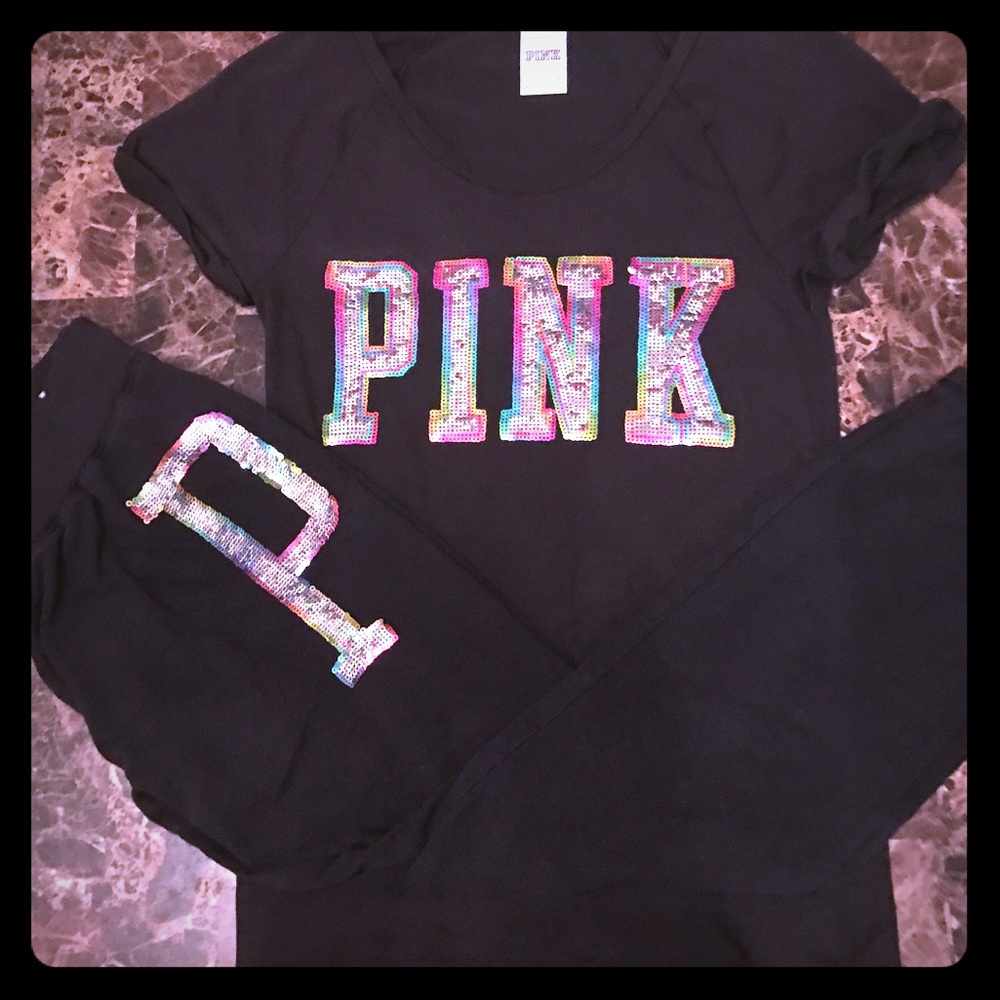 🎀PINK VS RARE HTF SEQUIN RAINBOW SUMMER SET🎀