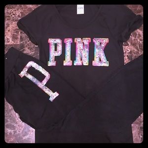 🎀PINK VS RARE HTF SEQUIN RAINBOW SUMMER SET🎀