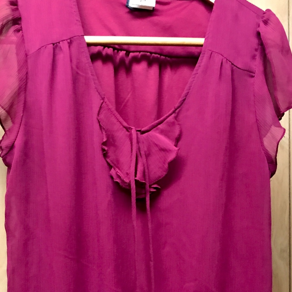 Maurice's Burgundy Banded Hem Top Size L