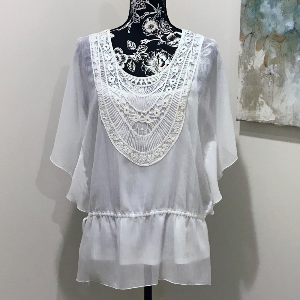Flutter Split Sleeve Blouse w/Camisole