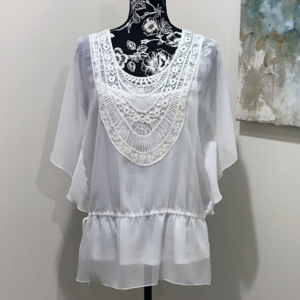 Flutter Split Sleeve Blouse w/Camisole