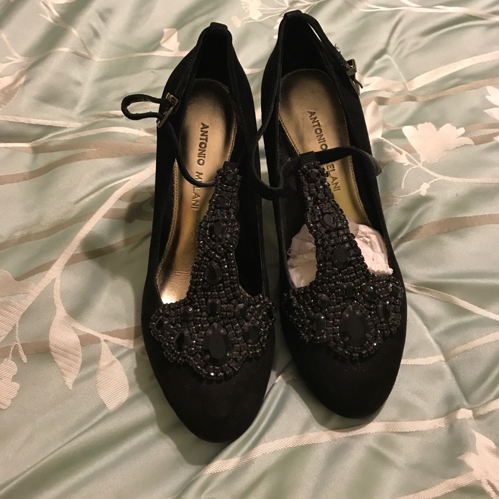 Antonio Melani Black Suade Pumps