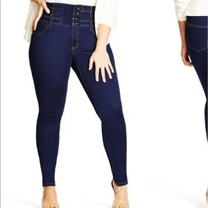 Harley Corset Waist Stretch Skinny Jeans City Chic
