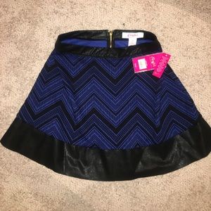 blue/ black printed skirt