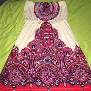 Patterned Strapless Sundress