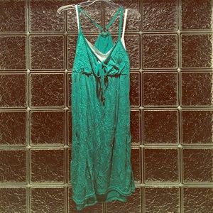 Green layered tank dress
