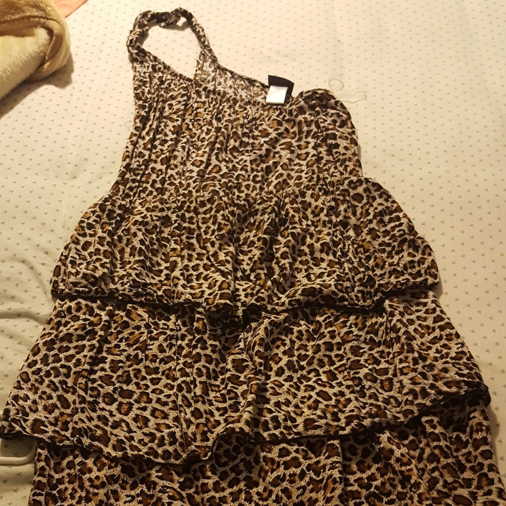Leopard print  one shouldered dress