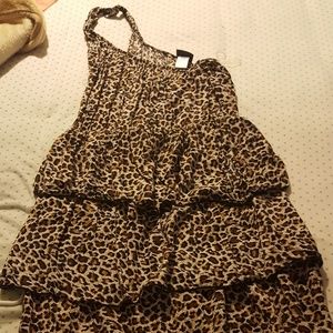 Leopard print  one shouldered dress