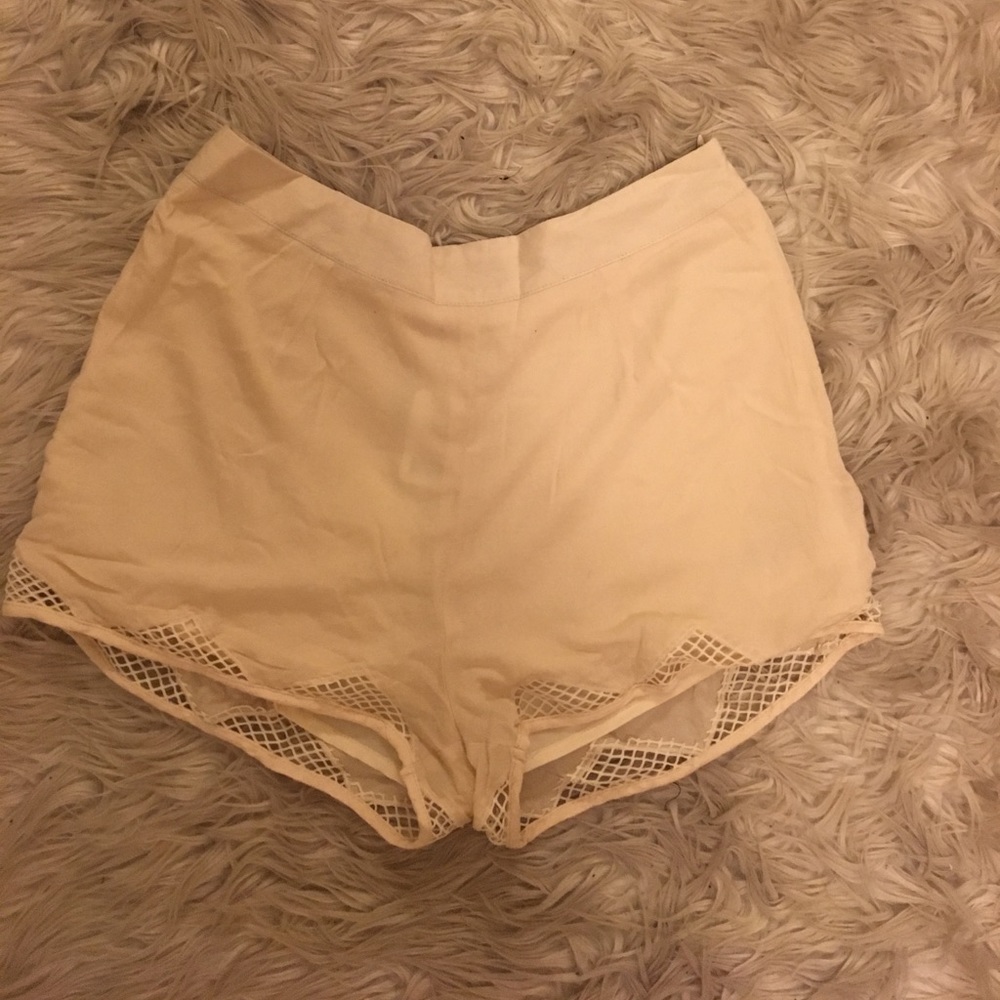 Ivory Cutout Shorts