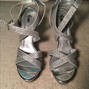 Silver Sparkle Strappy Heel