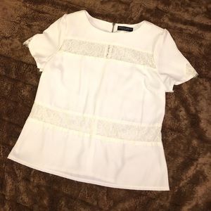 Dorothy Perkins Ivory Lace Insert Top