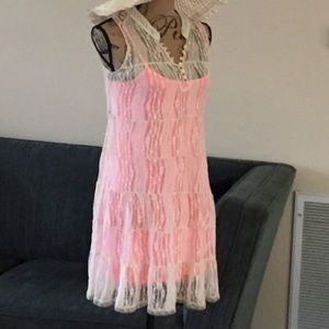 Free People Dress with Neon Slip