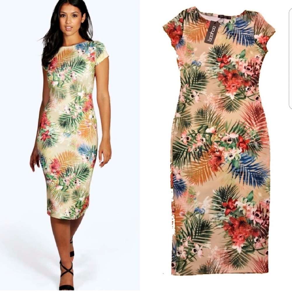 💋Boohoo Tropical Dress