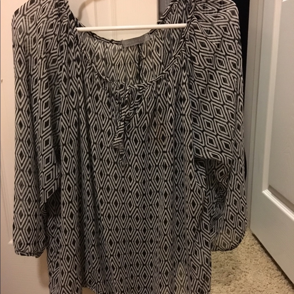 Sheer pullover blouse