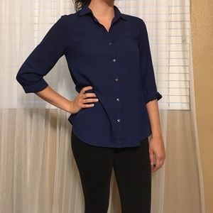 Blue button up shirt