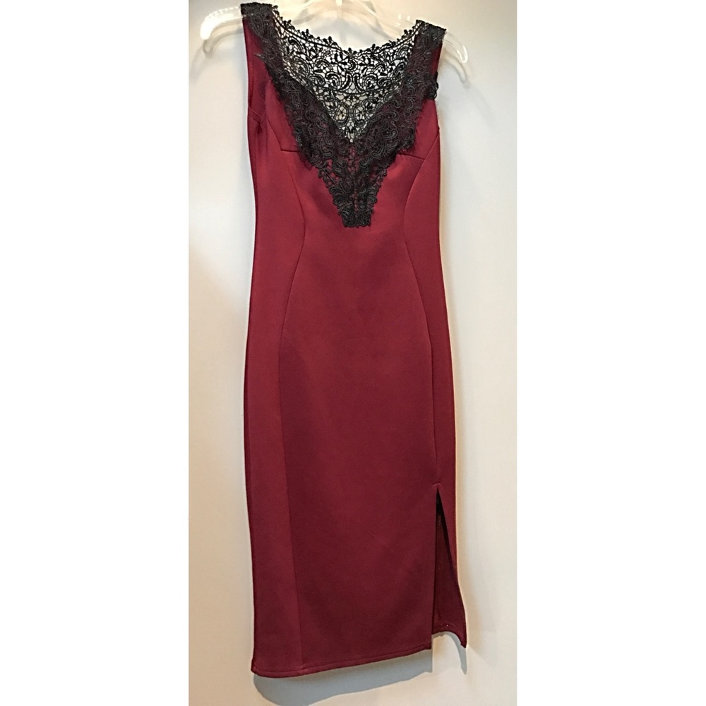 Fitted Lace Front Ruby Dress