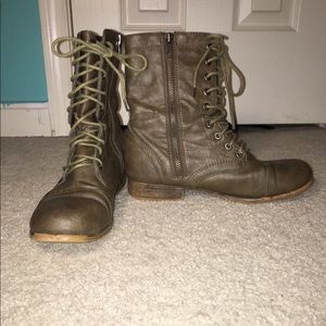 Gray Combat Boot