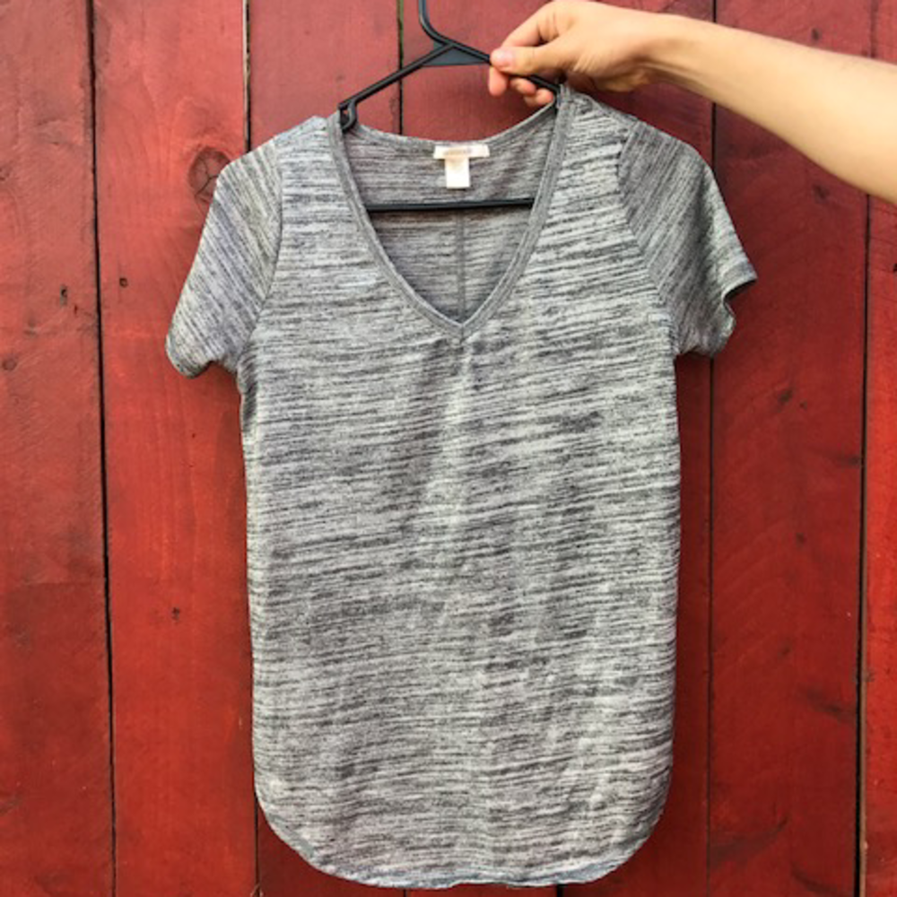 Grey top with longer front