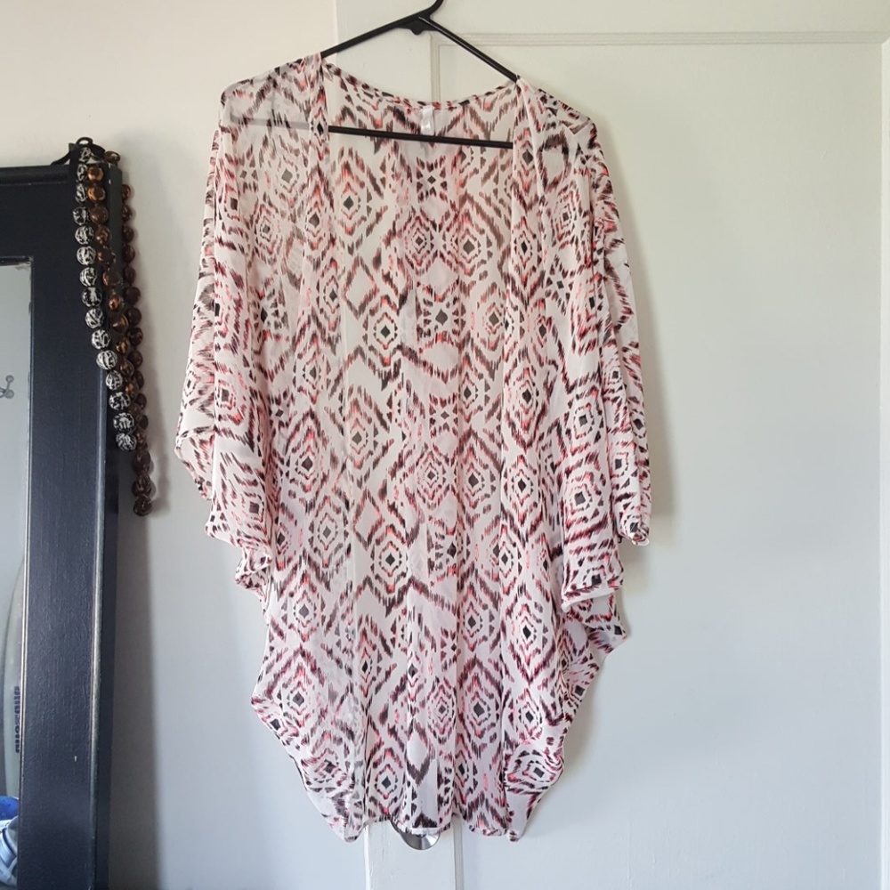 Sheer maternity kimono