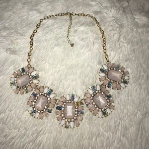 Gold Muted Pink Studded Necklace