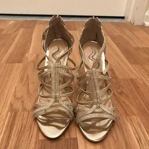 Nina gold evening heels