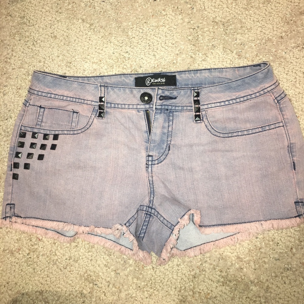 purple/pink/blue colored shorts