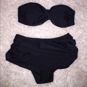 EUC Apollo brand 2 piece Bandeau bikini swimskirt