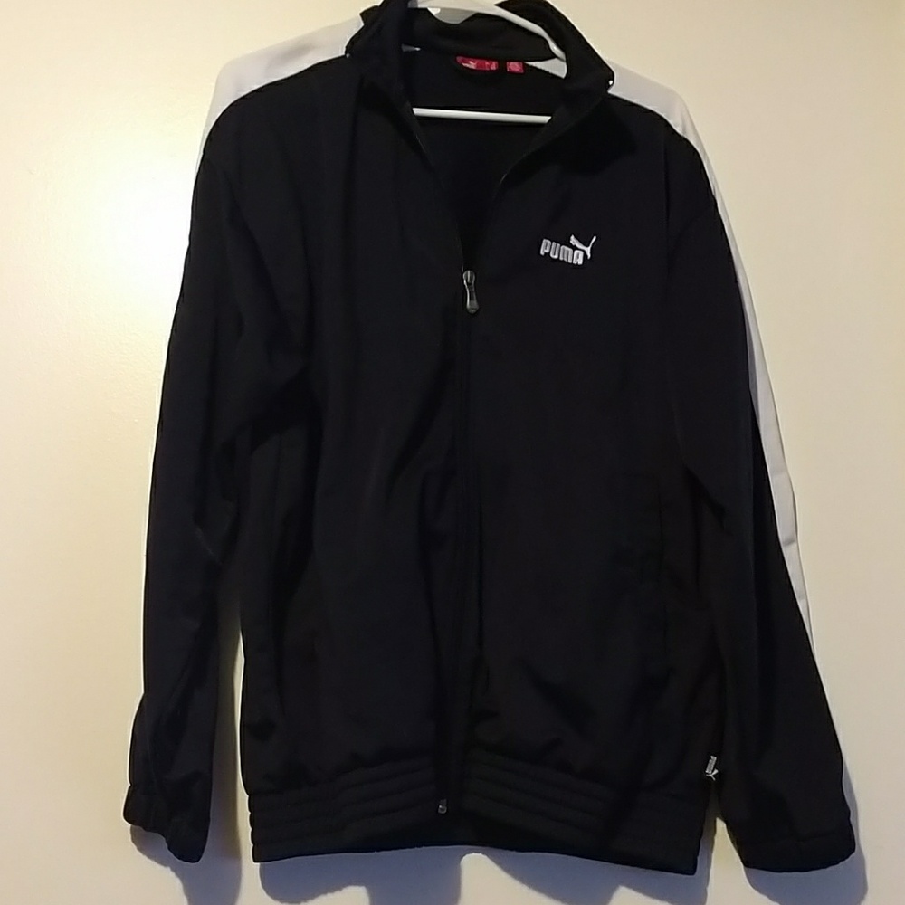 Mens Puma black zip up sweat shirt