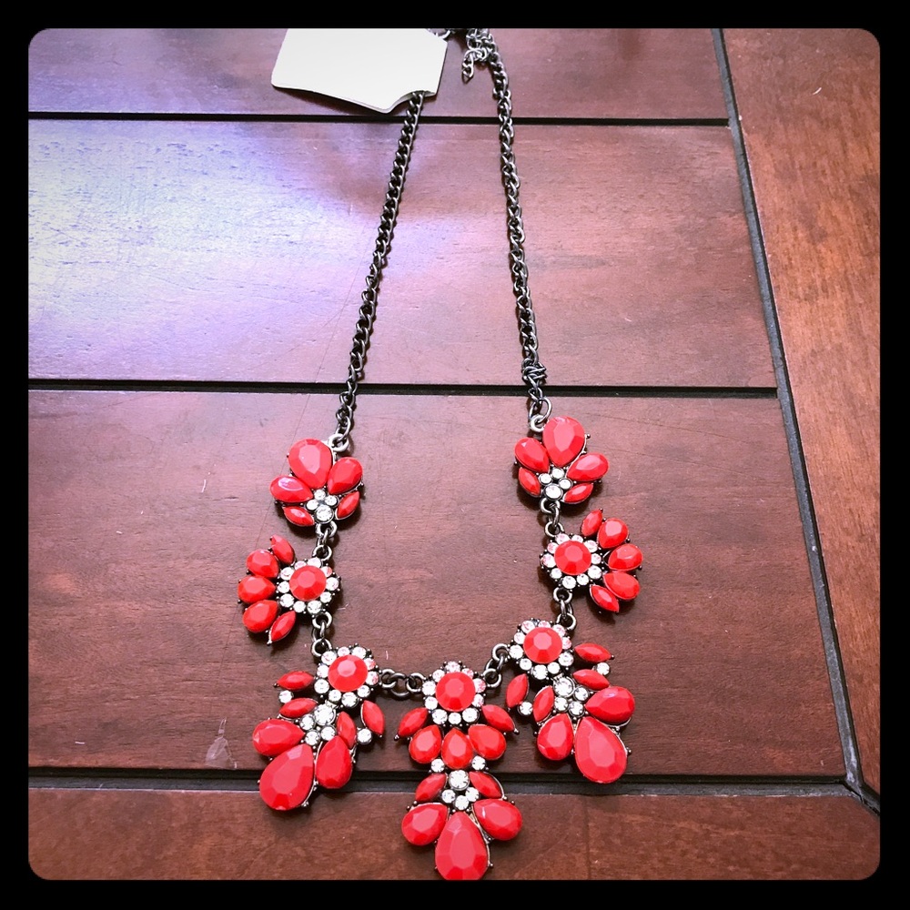 Ruby Red Sparkling Statement Necklace