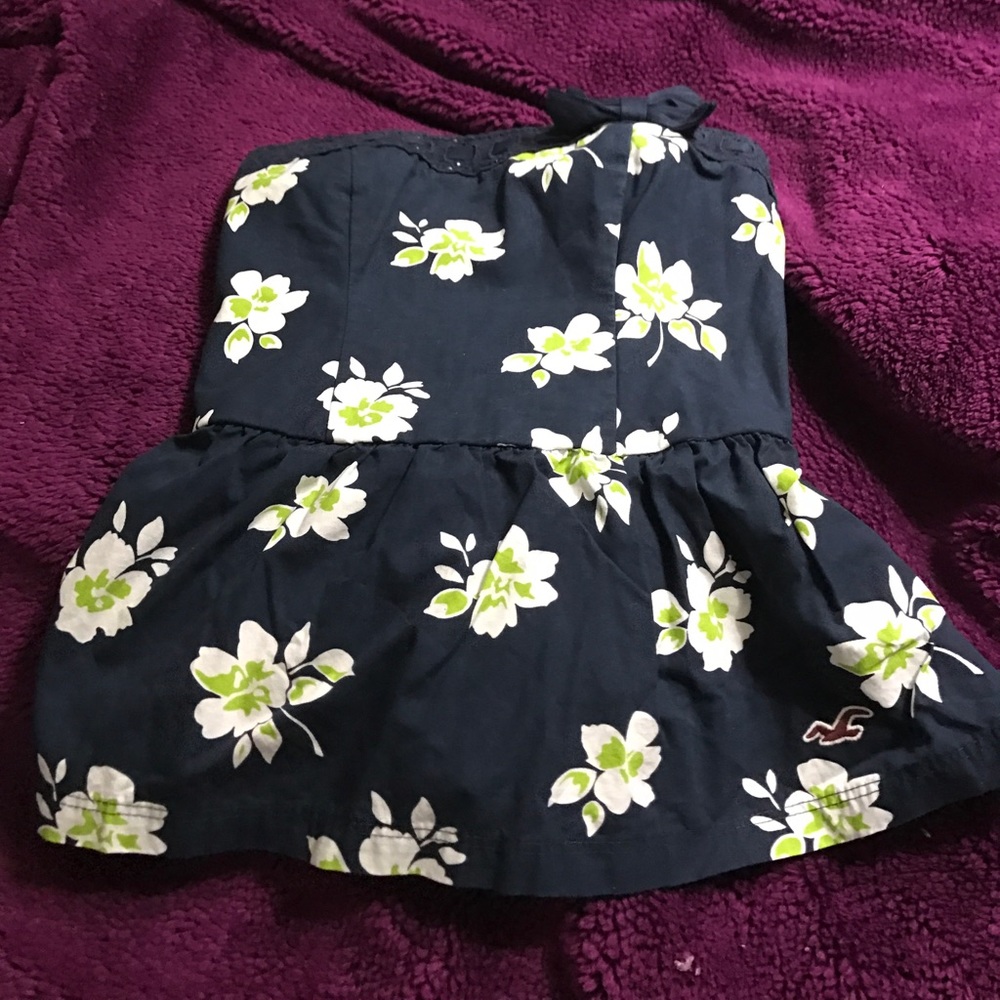 Hollister Tube Top Navy Blue Floral