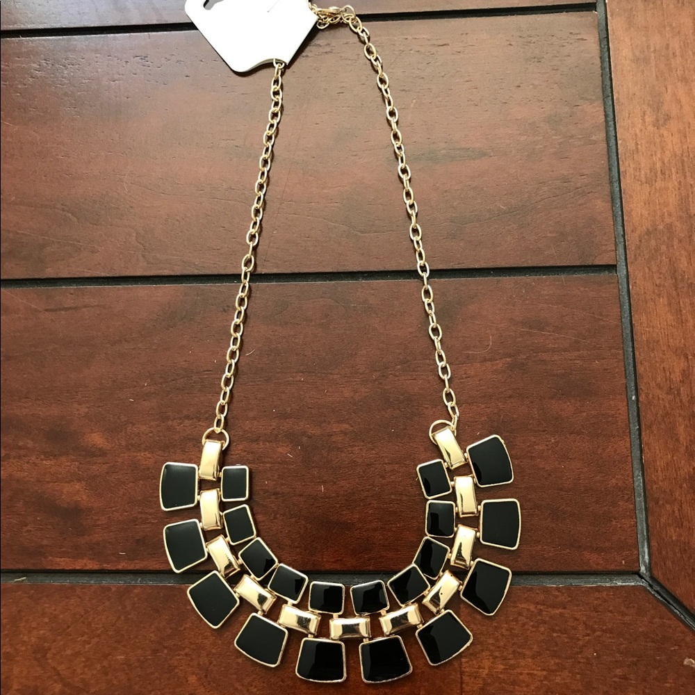 Black and Gold Statement Necklace