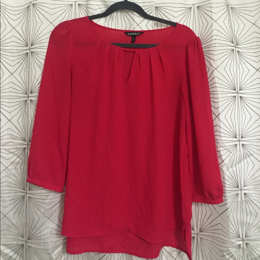 Pink keyhole blouse