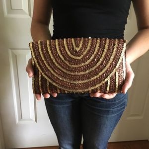 Sequin Woven Clutch