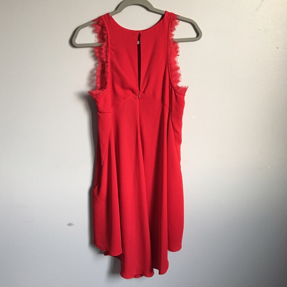 Red High Low Dress - Picture 3 of 6