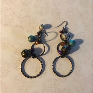 Long multi color earrings
