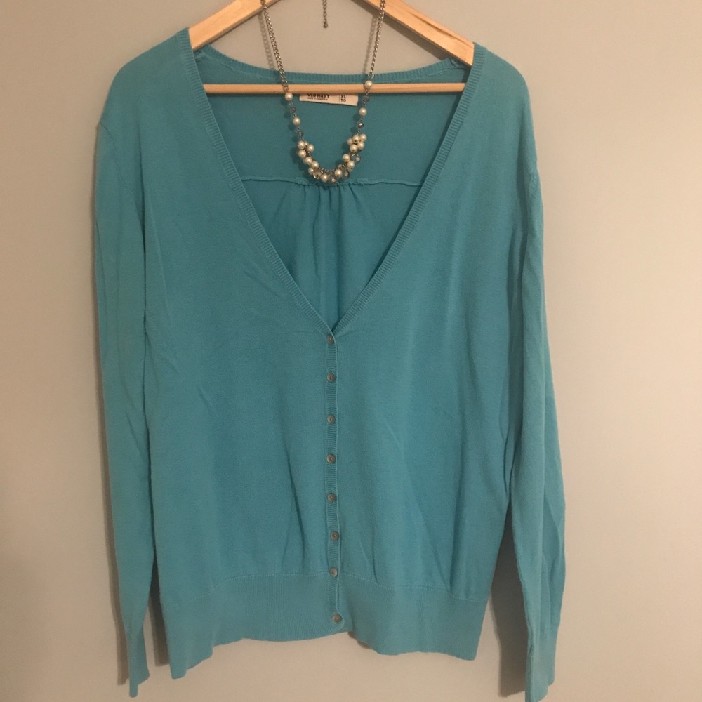Old Navy Teal Blue Cardigan Size XL