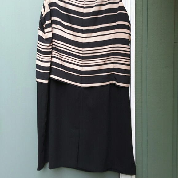 STUDIO Ladies Crepe Black and Tan Dress sz 22W - Picture 3 of 4