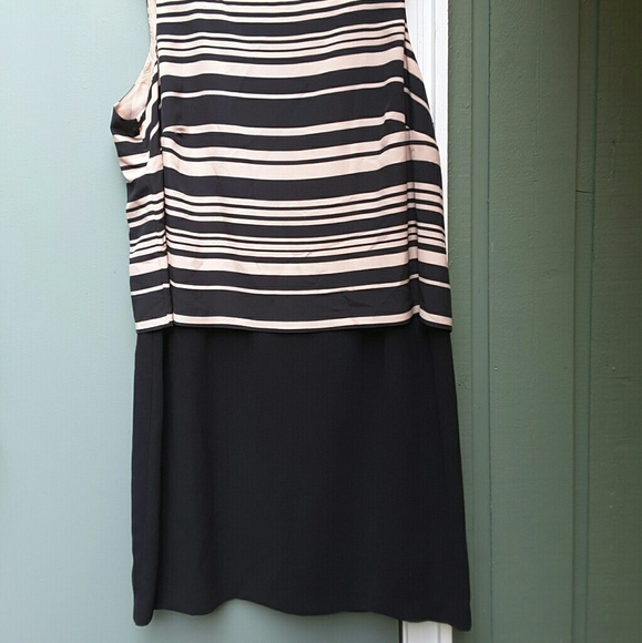 STUDIO Ladies Crepe Black and Tan Dress sz 22W - Picture 4 of 4