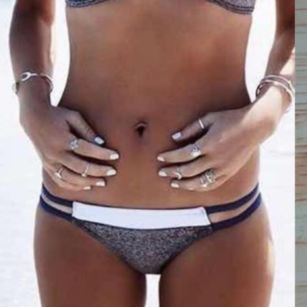 HP!🎉 NWOT Gray, Blue, and White Bikini 2 Tops!