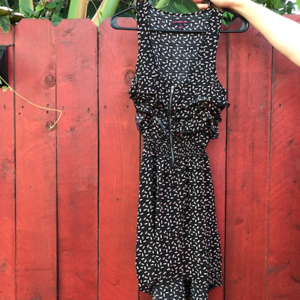 long black front zip summer dress