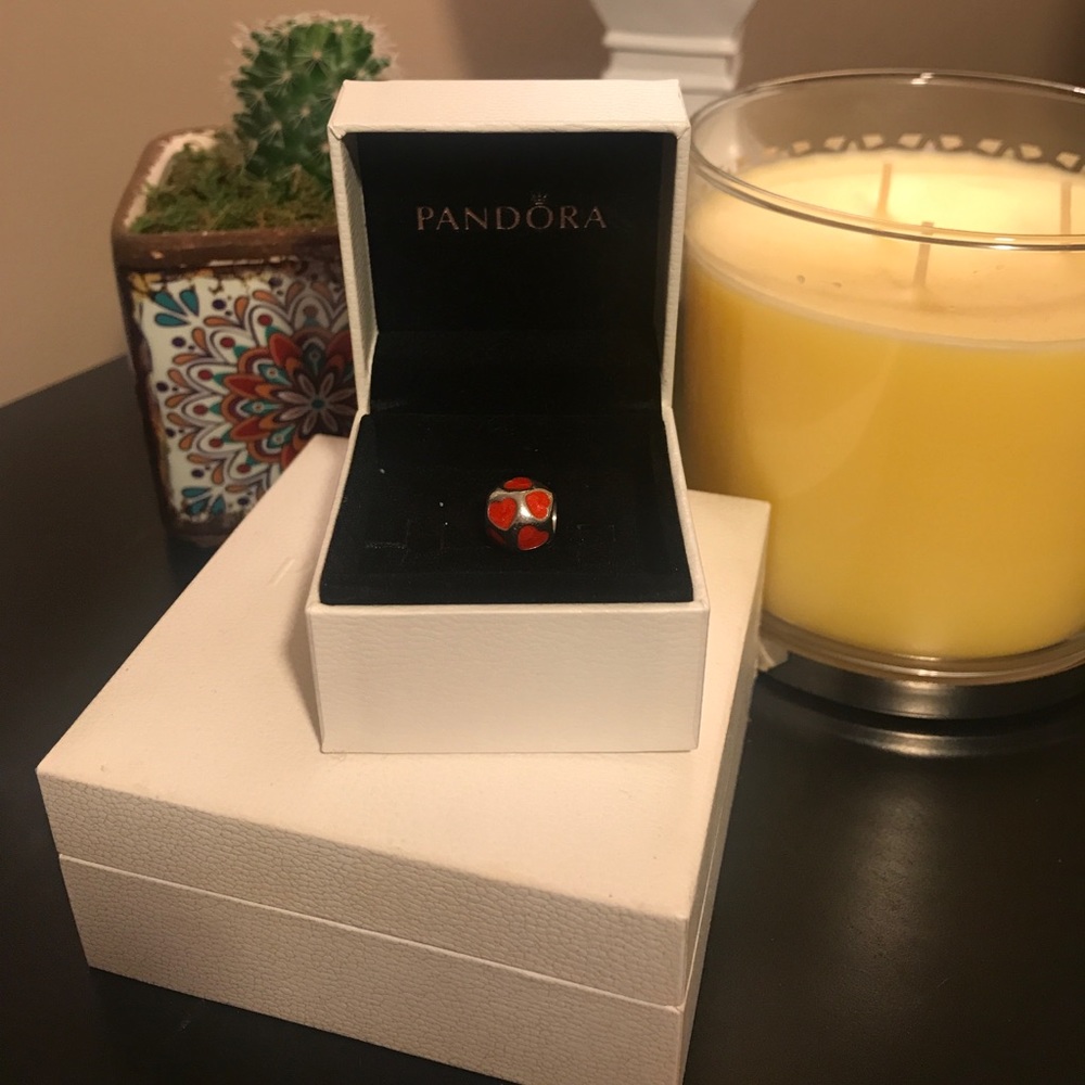 Authentic Pandora Charm - Red Hearts