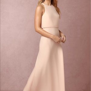 BHLDN Anthropologie Iva Crepe Maxi in Powder