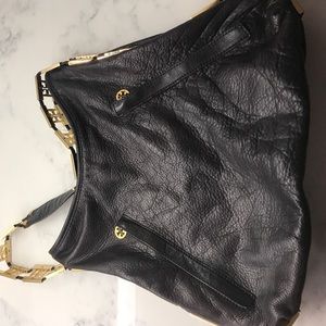 Brown leather and gold Tory Burch bag