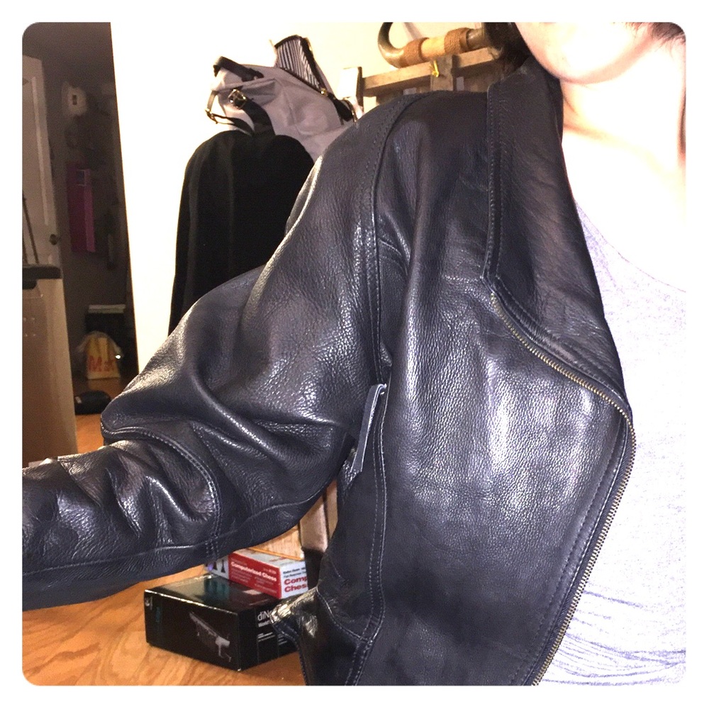 UNIK Ultra black leather motorcycle jacket xs