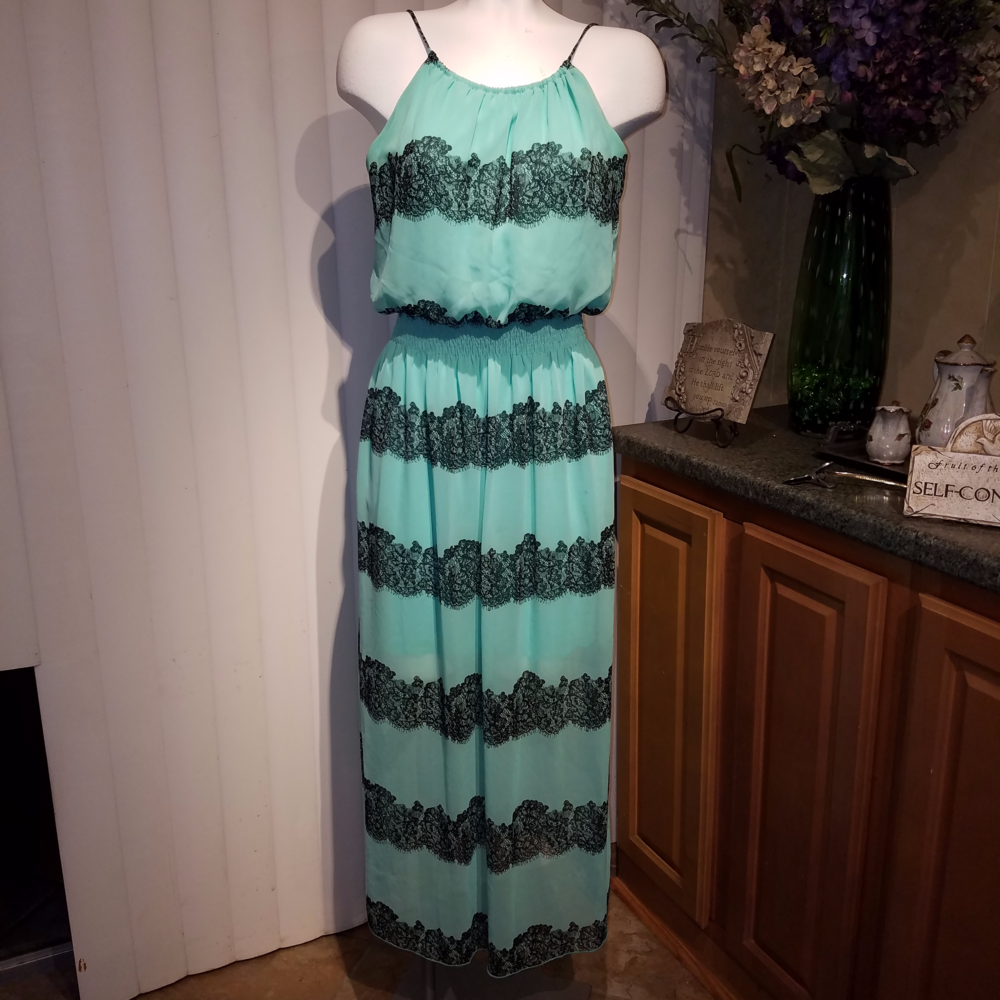 Beautiful Enfocus Studios Green/Blk sun Dress