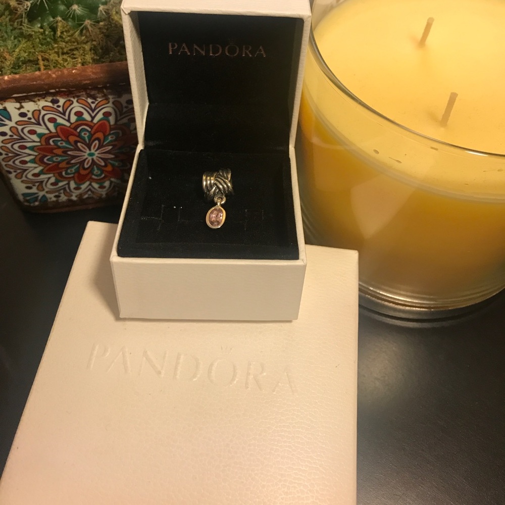 Authentic Pandora Charm - Knot w/ Purple Dangle